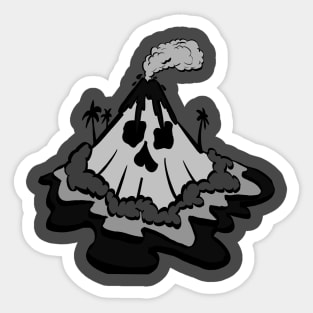 Volcano Skull Sticker